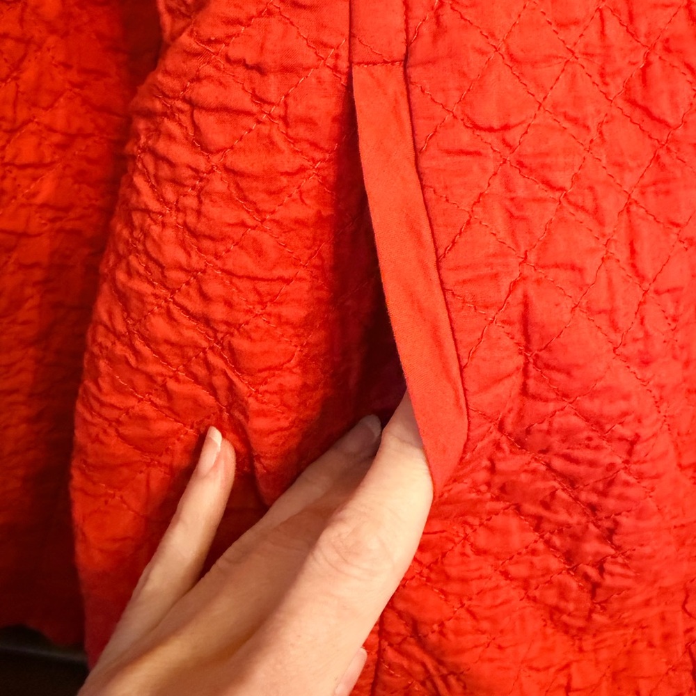 Eileen Fisher Burnt Orange Organic Cotton Quilted Jacket Size M - Picture 8 of 11